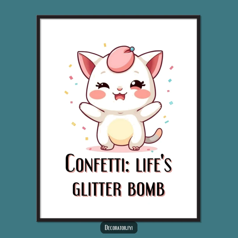 Free Printable Wall Art: Mischievous Confetti Humor, Funny Downloadable Celebration Decor