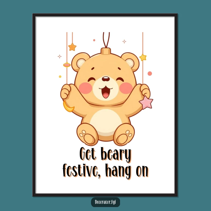 Funny Free Printable Bear Wall Art: Festive Decor Downloadable!
