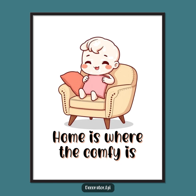 Funny Free Printable Wall Art: Amusing Armchair Character for a Comfy, Chic Home