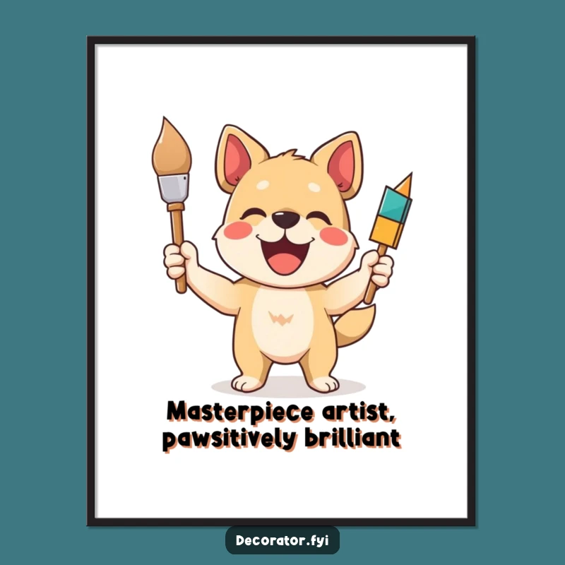 Funny Dog Painter Wall Art: Free Printable Art, Hilarious Home Decor, Downloadable