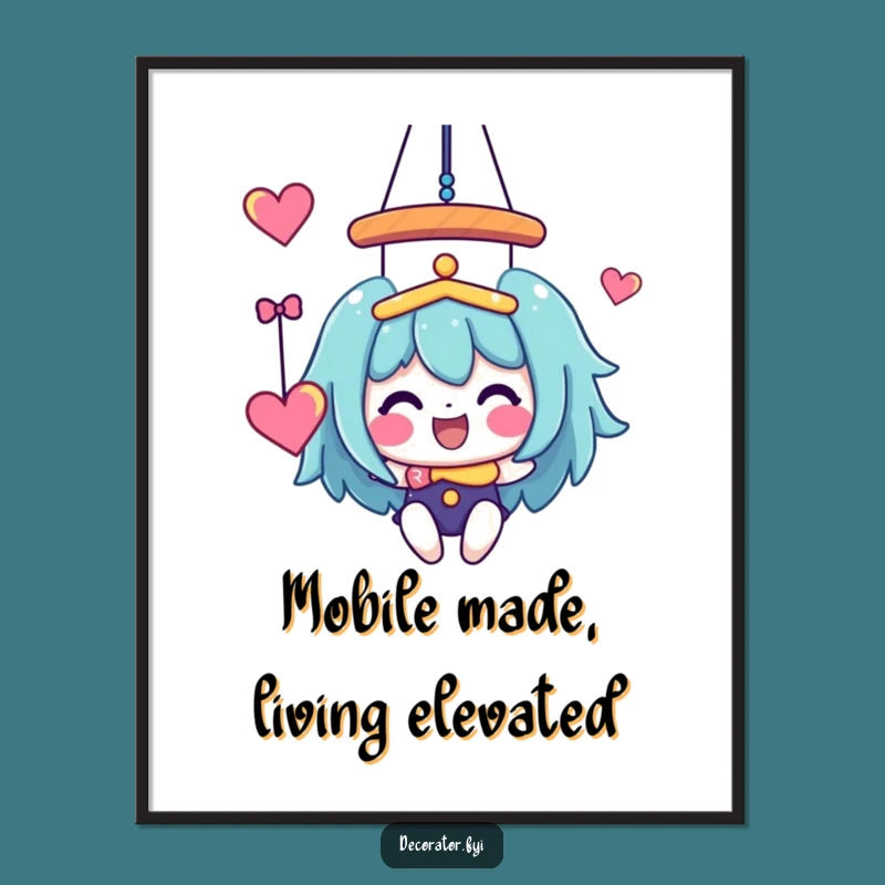 Funny Free Printable Wall Art: Joyful Character Hanging Mobile, Quirky Downloadable Decor