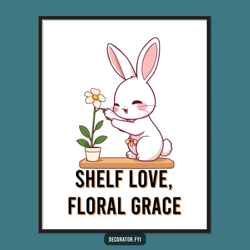 Funny Free Printable Wall Art: Rabbit's Gentle Touch For Sweet Decor