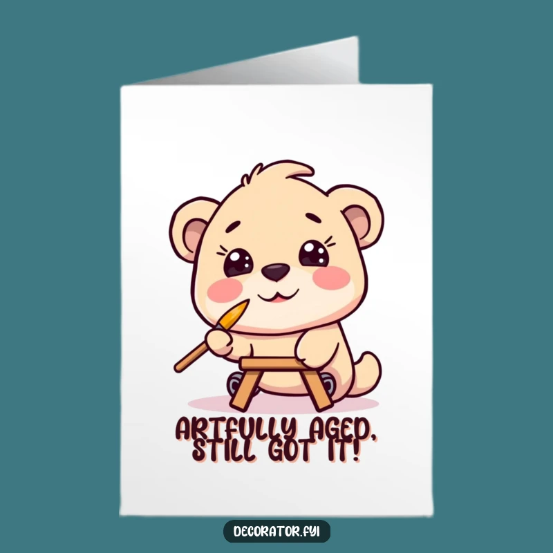 Free Printable Funny Birthday Card: Painting Character - Hilarious DIY Downloadable Gift