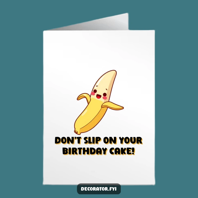 Free Printable Birthday Card: Banana Peel Slip! Funny Downloadable Gift for Comedians