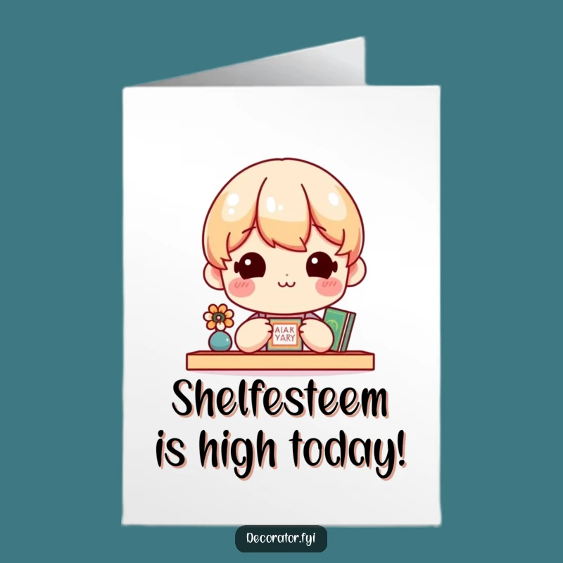 Free Printable Birthday Card: Cheerful Decorator Shelf Admirer Funny Downloadable Gift