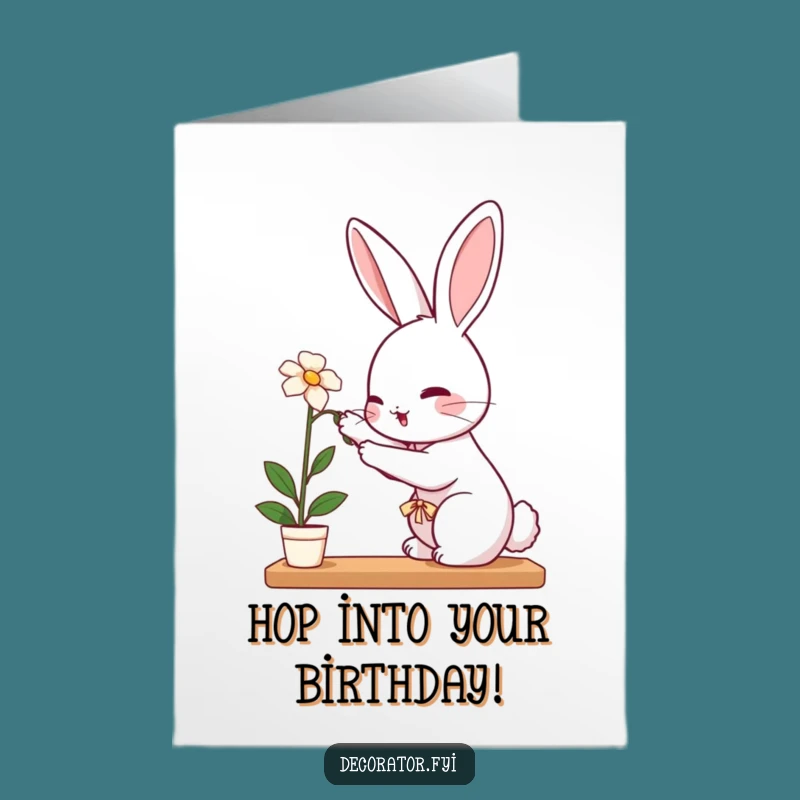 Free Printable Birthday Card: Rabbit's Gentle Gift For A Sweet Surprise