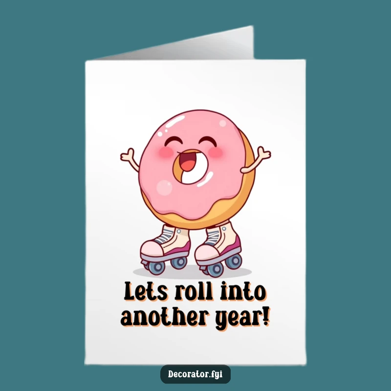 Free Printable Laughing Donut Birthday Card: Funny Skate Wobble Downloadable Gift