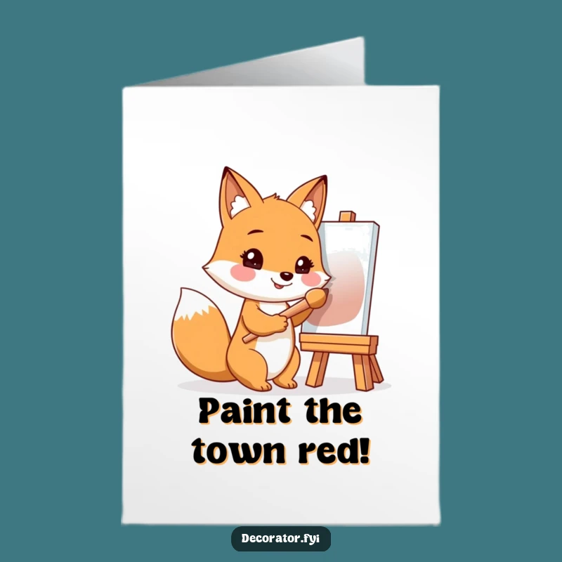 Free Printable Fox Artist Birthday Card - Creative Fun Downloadable Gift