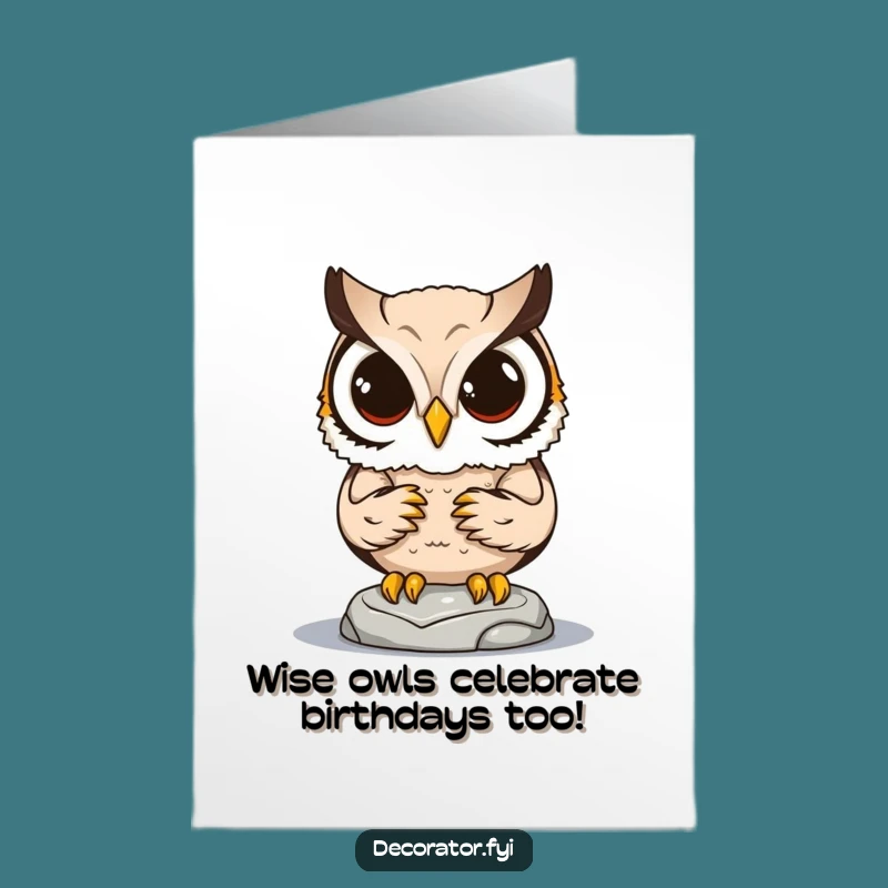 Free Printable Birthday Card: Funny Owl Statue Gift, Perfect DIY Downloadable