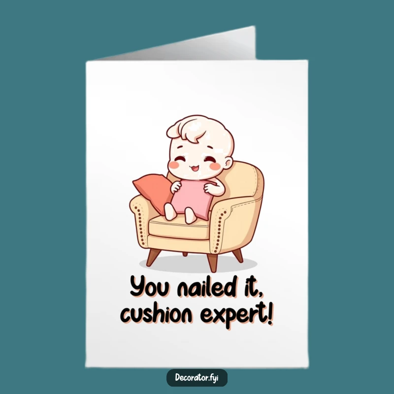 Free Printable Congrats Card: Amusing Armchair Character for Your Big Achievement