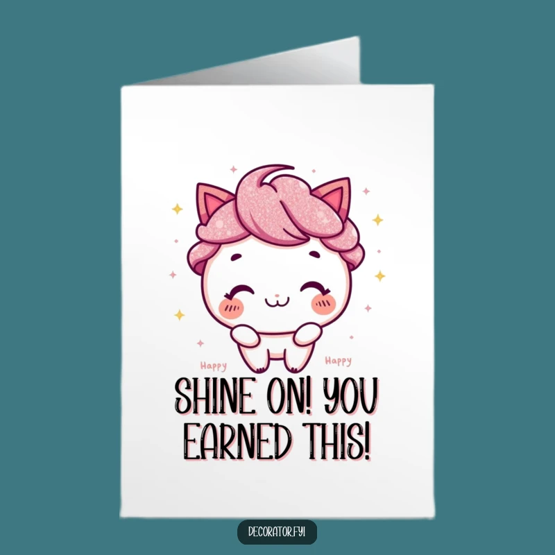 Free Printable Congrats Card: Glitter Celebration, Happy Character, Funny Downloadable To Cheer