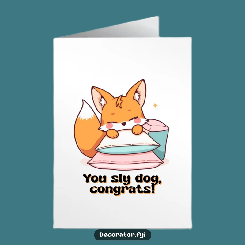 Free Printable Winking Fox Congrats Card - Playful Downloadable Success Greeting