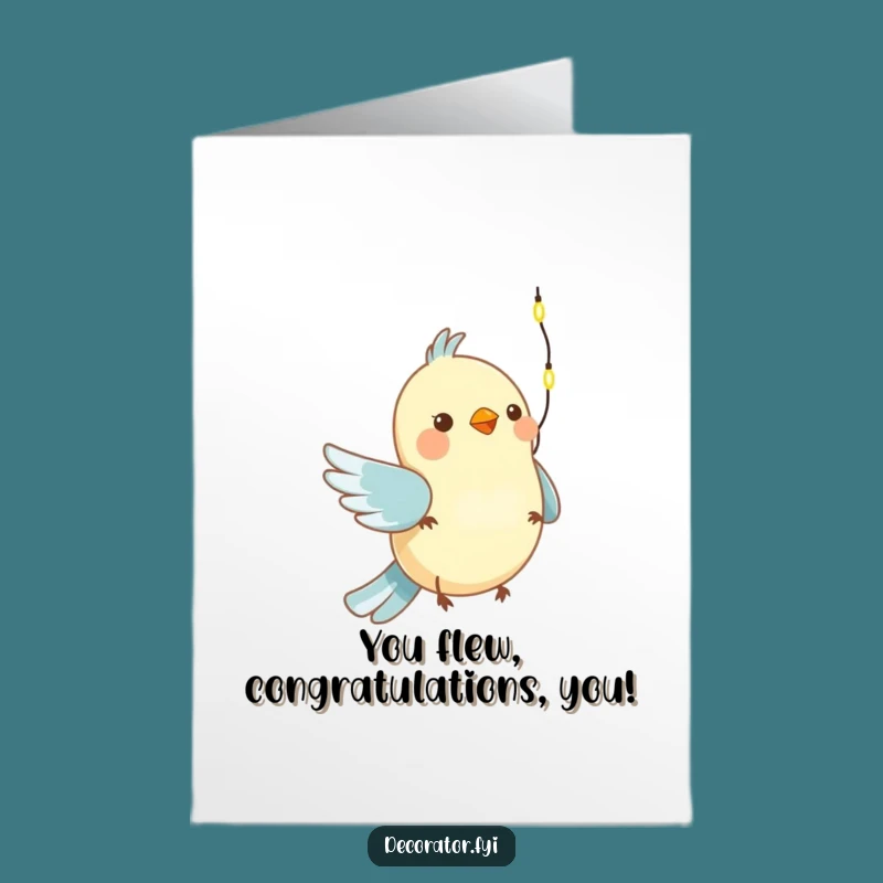 Funny Free Printable Congrats Card: Bird Lights Up Success, Downloadable Gift