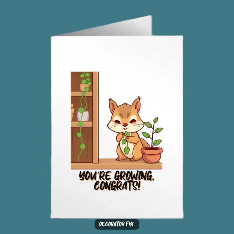 Free Printable Squirrel Planting Congrats Card - Nurturing Downloadable Achievement Greeting