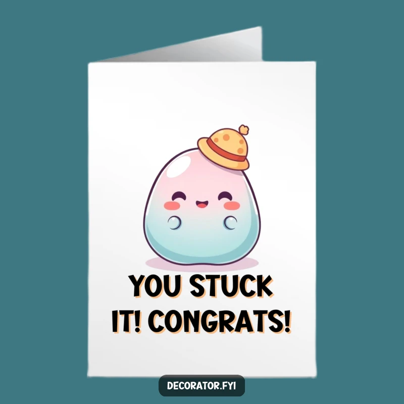 Free Printable Congrats Card: Jelly Hat Trouble, Funny Downloadable Greeting