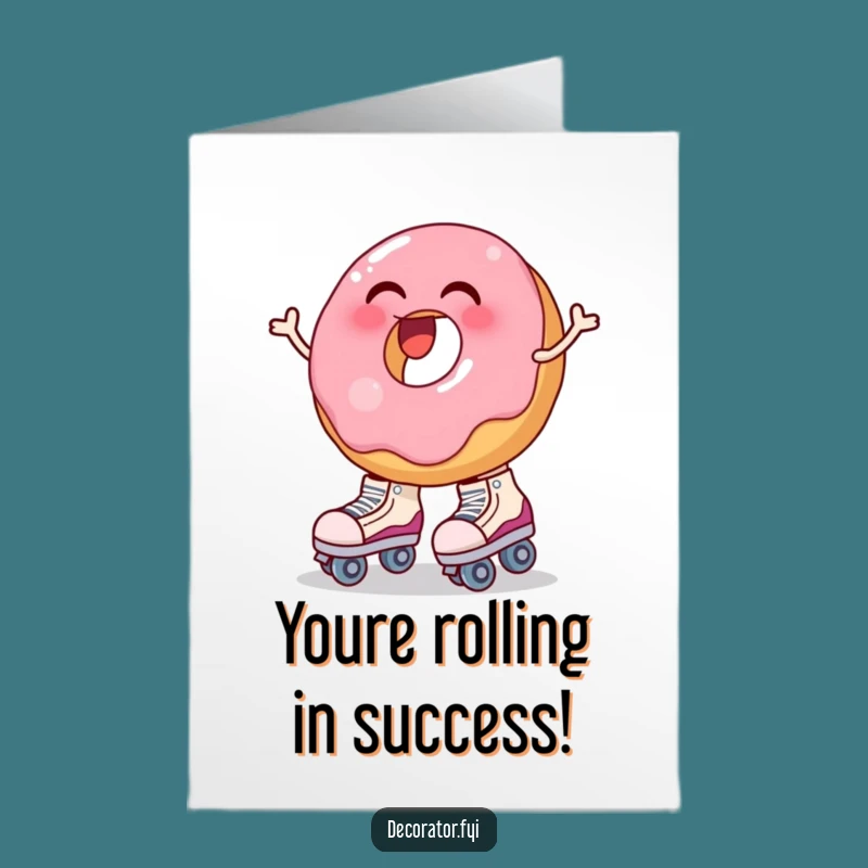 Free Printable Donut Congrats Card: Funny Skate Wobble Downloadable