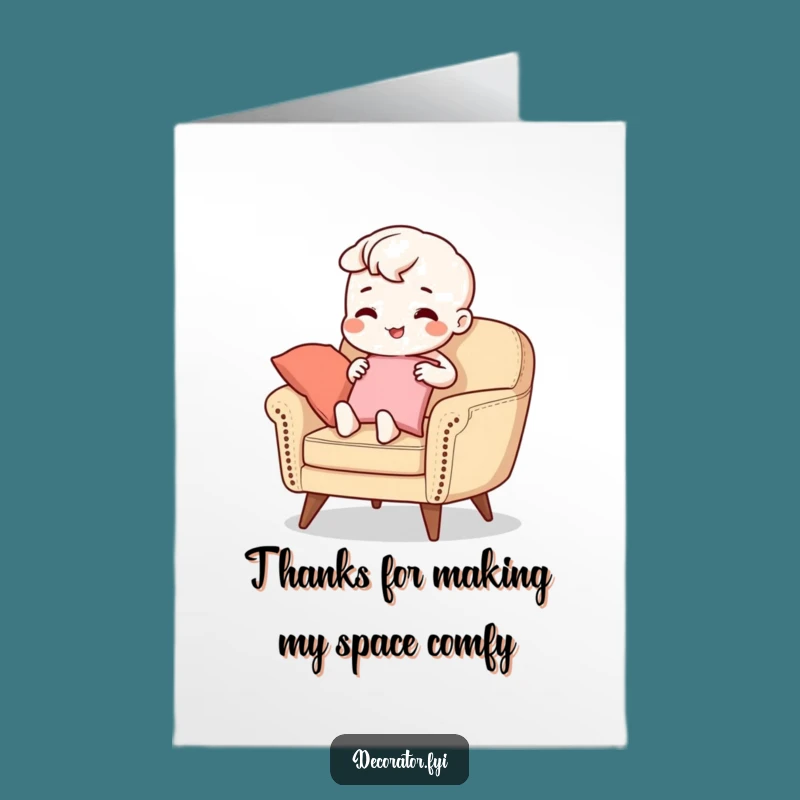 Free Printable Thank You Card: Cozy Character Expressing Gratitude in Style