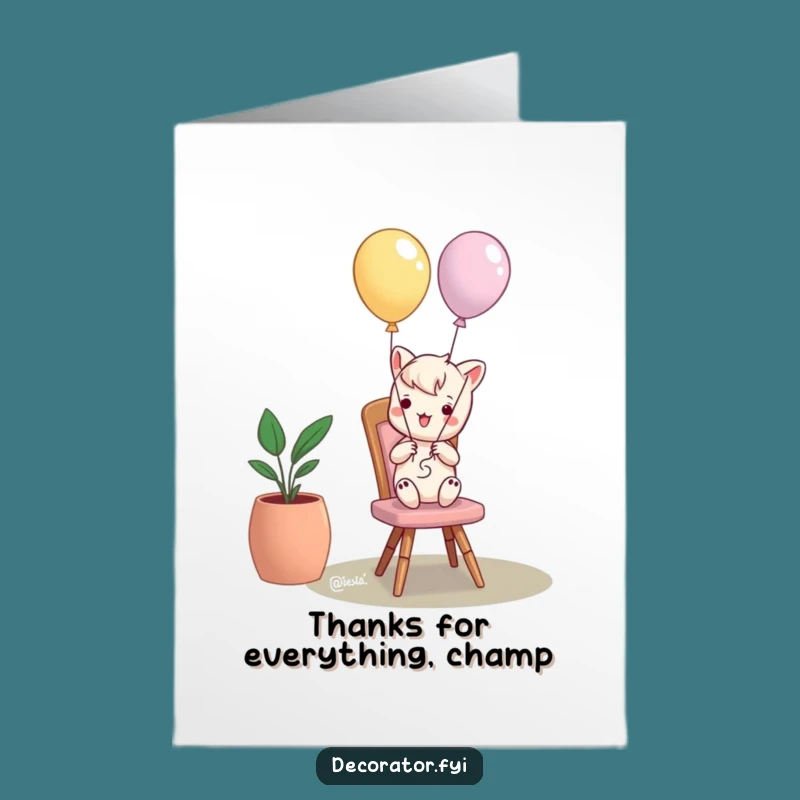Free Printable Thank You Card: Funny Balloon Chair Prank - Gratitude Downloadable Gift