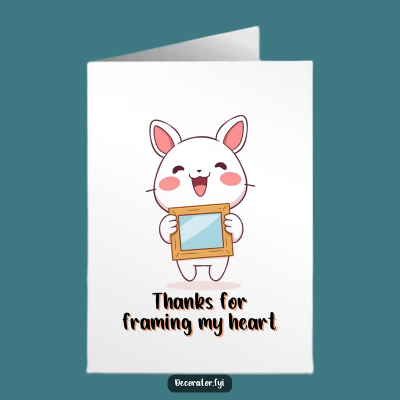 Free Printable Thank You Card: Lively Character Expresses Gratitude with Whimsical Art Hanging