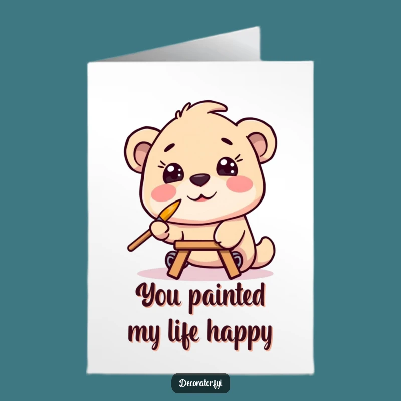 Free Printable Thank You Card: Painting Character - Funny DIY Downloadable Gift