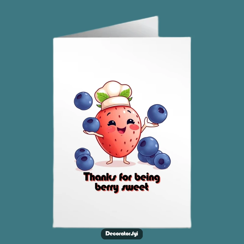 Free Printable Chef Strawberry Thank You Card - Funny Downloadable Gift!