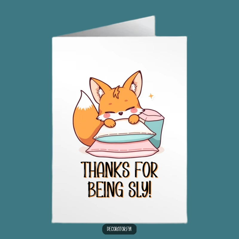 Free Printable Winking Fox Thank You Card - Cozy Downloadable Gratitude Greeting