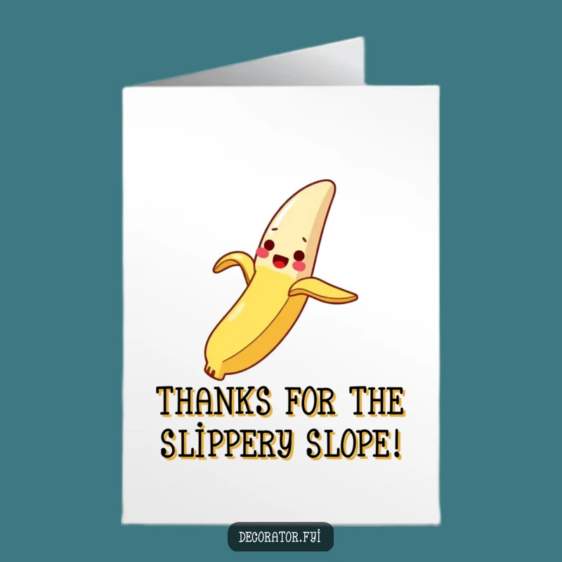 Free Printable Thank You Card: Slippery Banana Peel! Funny Downloadable Gift