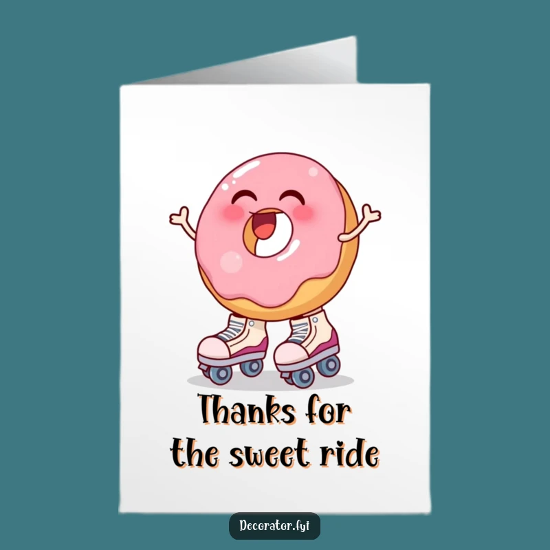 Free Printable Donut Thank You Card: Funny Skate Wobble Downloadable