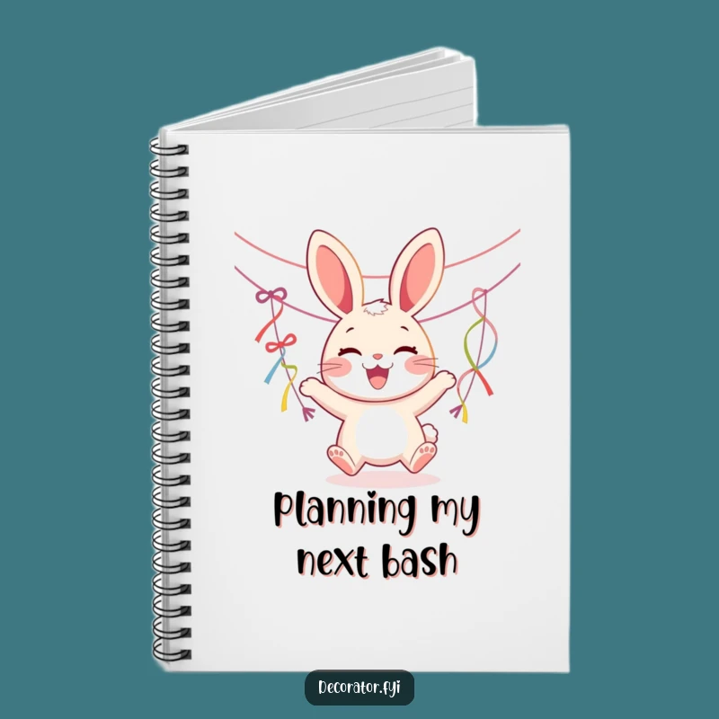 Funny Joyous Rabbit Streamers Notebook: Cheerful Journal, Excellent Funny Gift