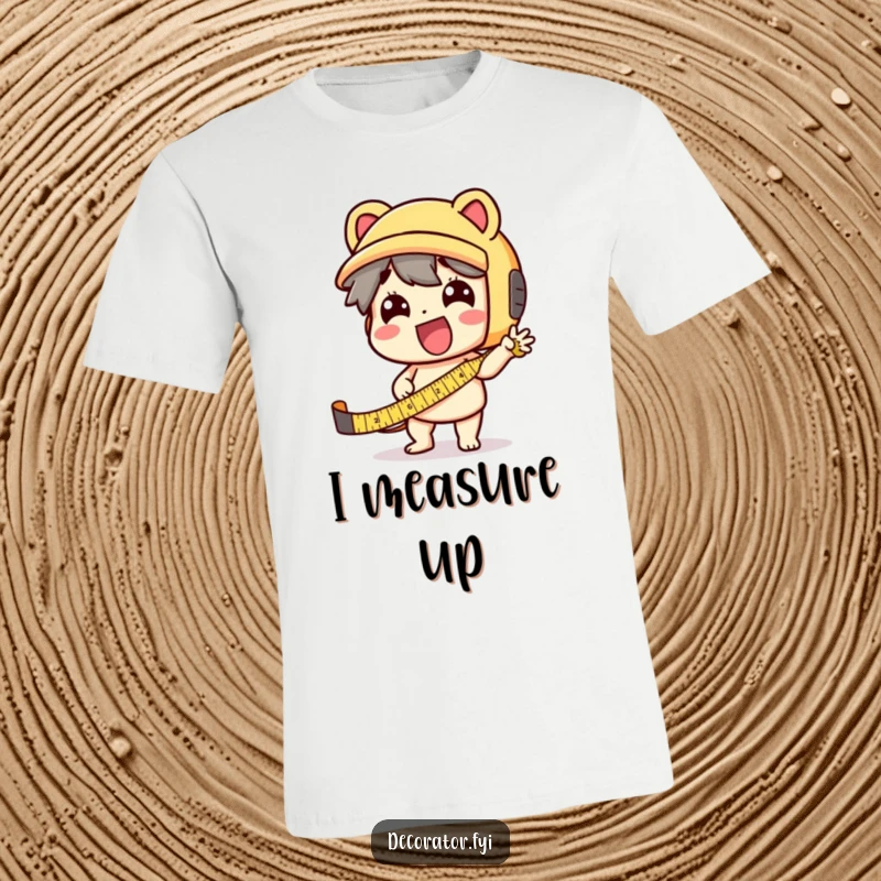 Funny T-Shirt: A delighted character joyfully using a tape measure with extreme excitement, perfect for DIY fans.