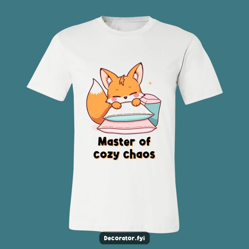 Funny Mischievous Fox Cushions T-Shirt: Cheeky Cartoon Tee, Ideal Funny Gift