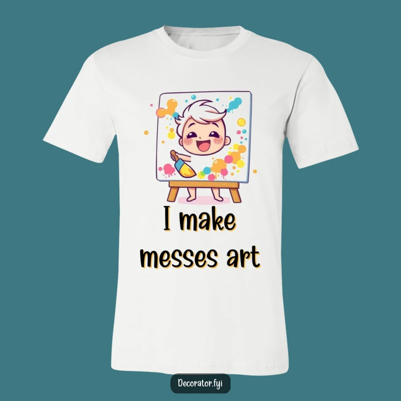 Funny Happy Painter T-Shirt: Joyful Art Splatter, Comical Creative Gift