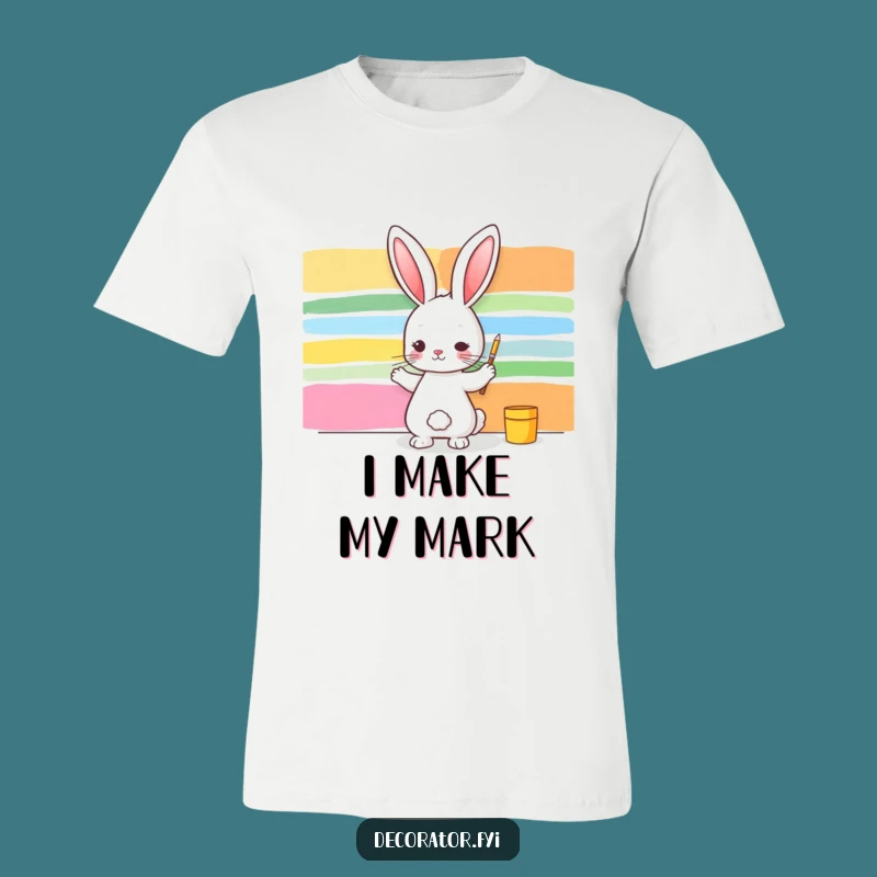 Funny Rabbit Wall Art T-Shirt: Hilarious Casual Wear for Creative Souls!