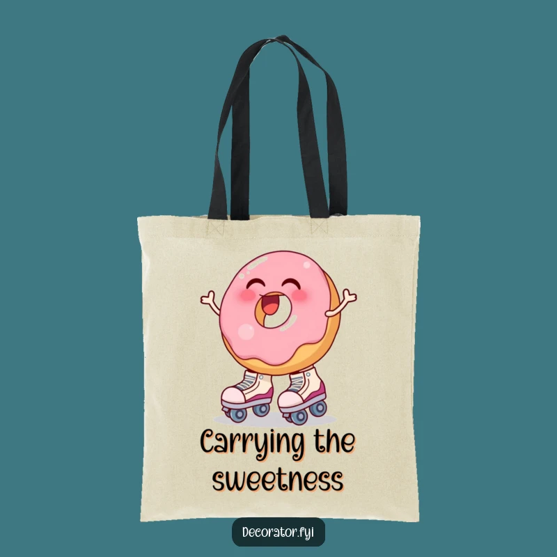Funny Donut Roller Skate Tote Bag: Hilarious Wobbly Treat Accessory for Everyday Fun