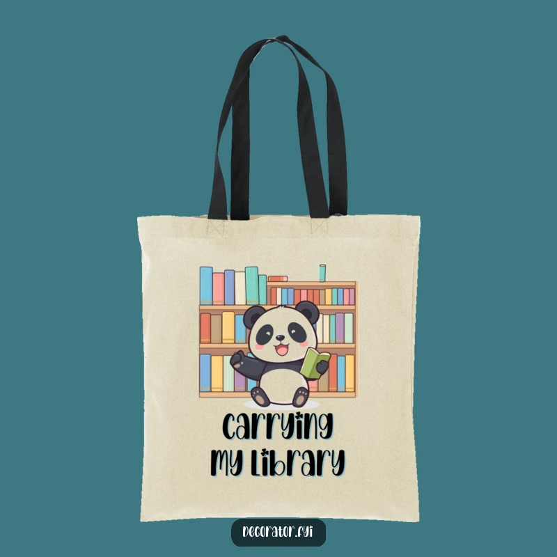 Funny Panda Book Lover Tote Bag: Carry Your Library in Style with this Funny Gift