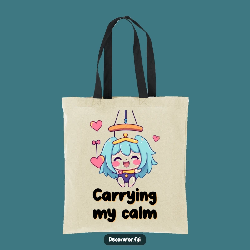 Funny Whimsical Mobile Tote Bag: Joyful Character Art Accessory Gift